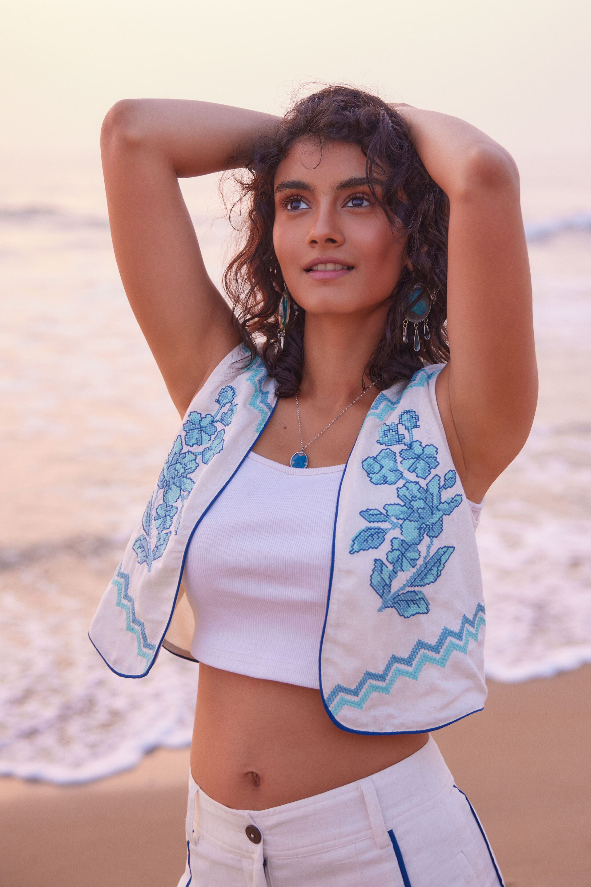 Serene Indigo Jacket, Natural, image 2